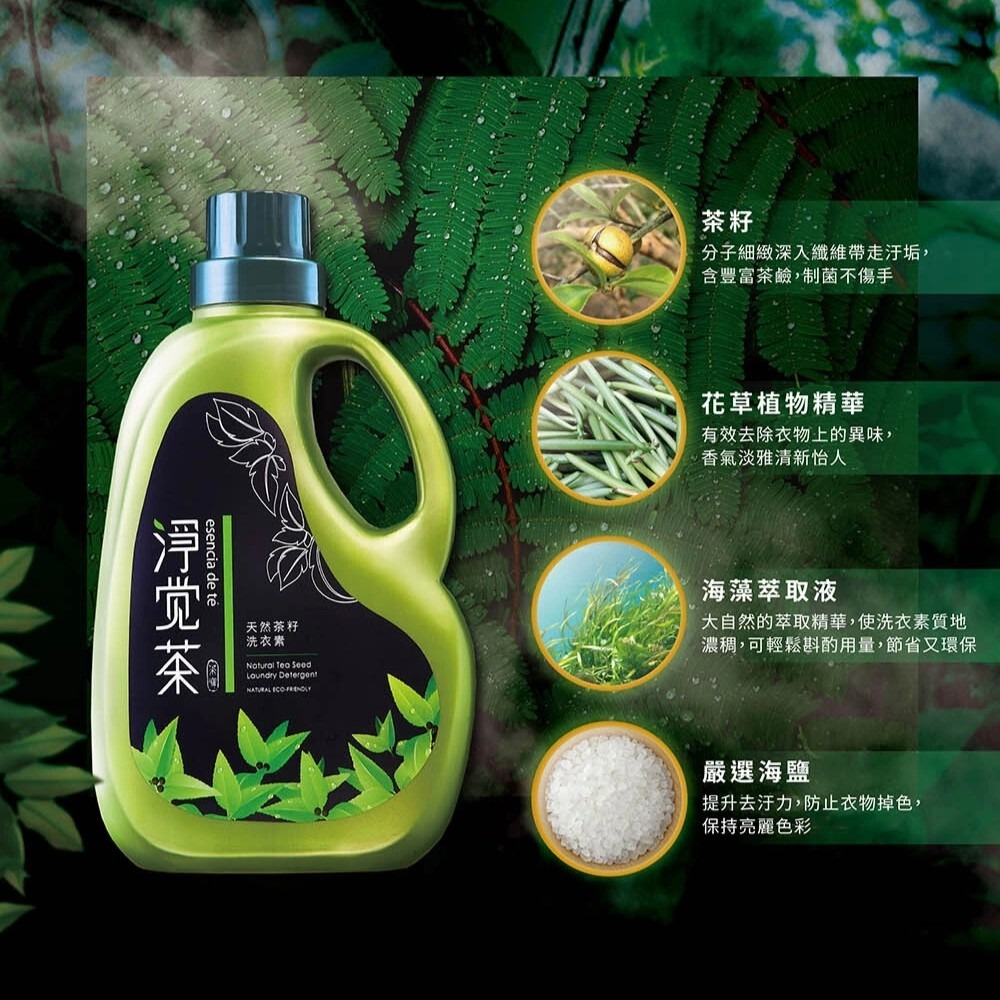 【茶寶】天然茶籽洗衣素(2.3kg/瓶)／袋裝補充包(1.8kg/袋)-細節圖2