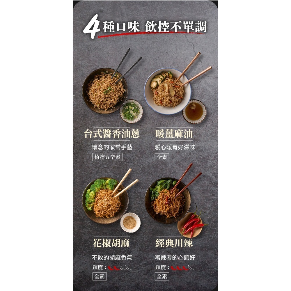 【日日好食】控醣麵 好控麵(捲麵)－台式醬香油蔥／暖薑麻油／花椒胡麻／經典川辣-細節圖6