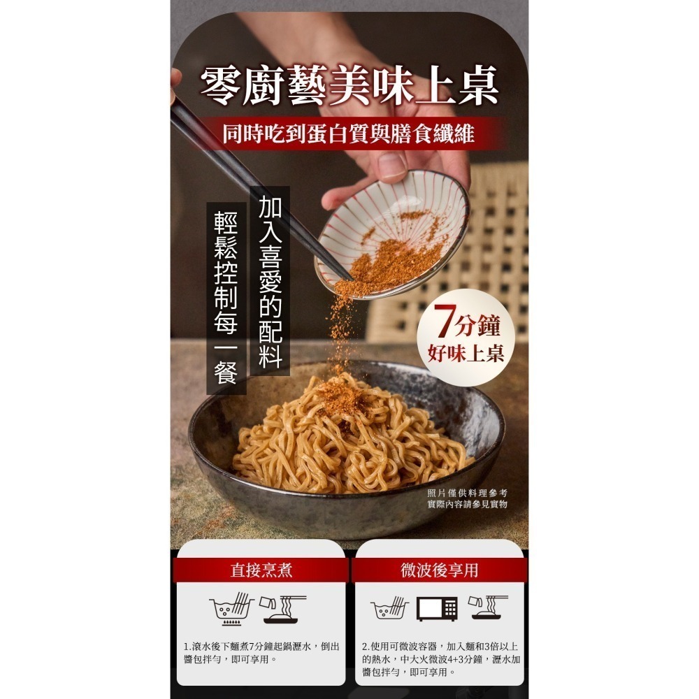 【日日好食】控醣麵 好控麵(捲麵)－台式醬香油蔥／暖薑麻油／花椒胡麻／經典川辣-細節圖5