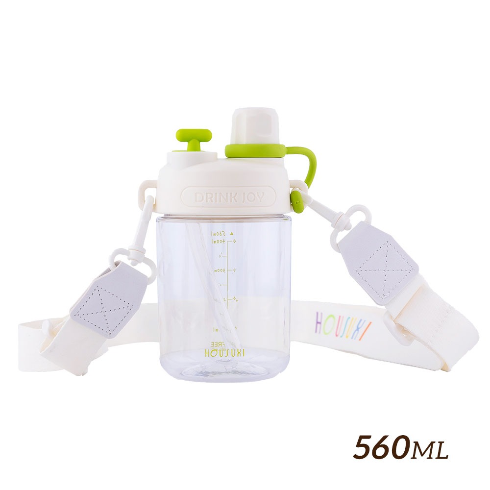 【HOUSUXI舒熙】Tritan雙飲口背帶水瓶560ml-青綠／淺粉-規格圖4
