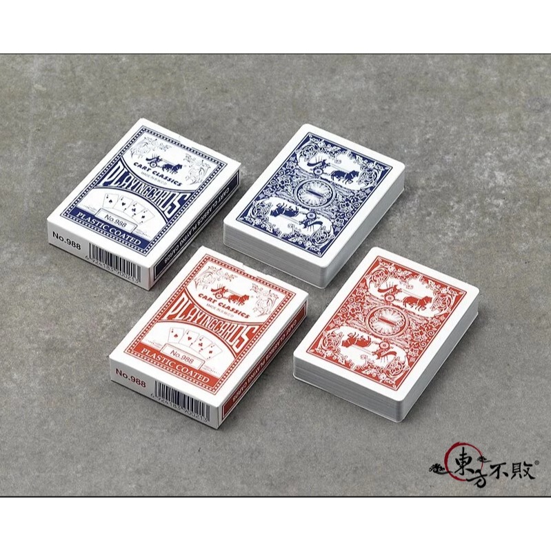 東方不敗 寬版撲克牌/馬車 一條12付裝（混裝紅6/藍6不拆賣) 988-細節圖2
