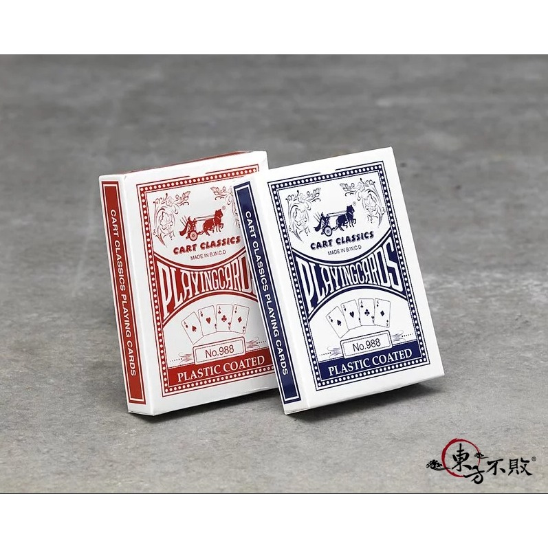東方不敗 寬版撲克牌/馬車 一條12付裝（混裝紅6/藍6不拆賣) 988-細節圖3