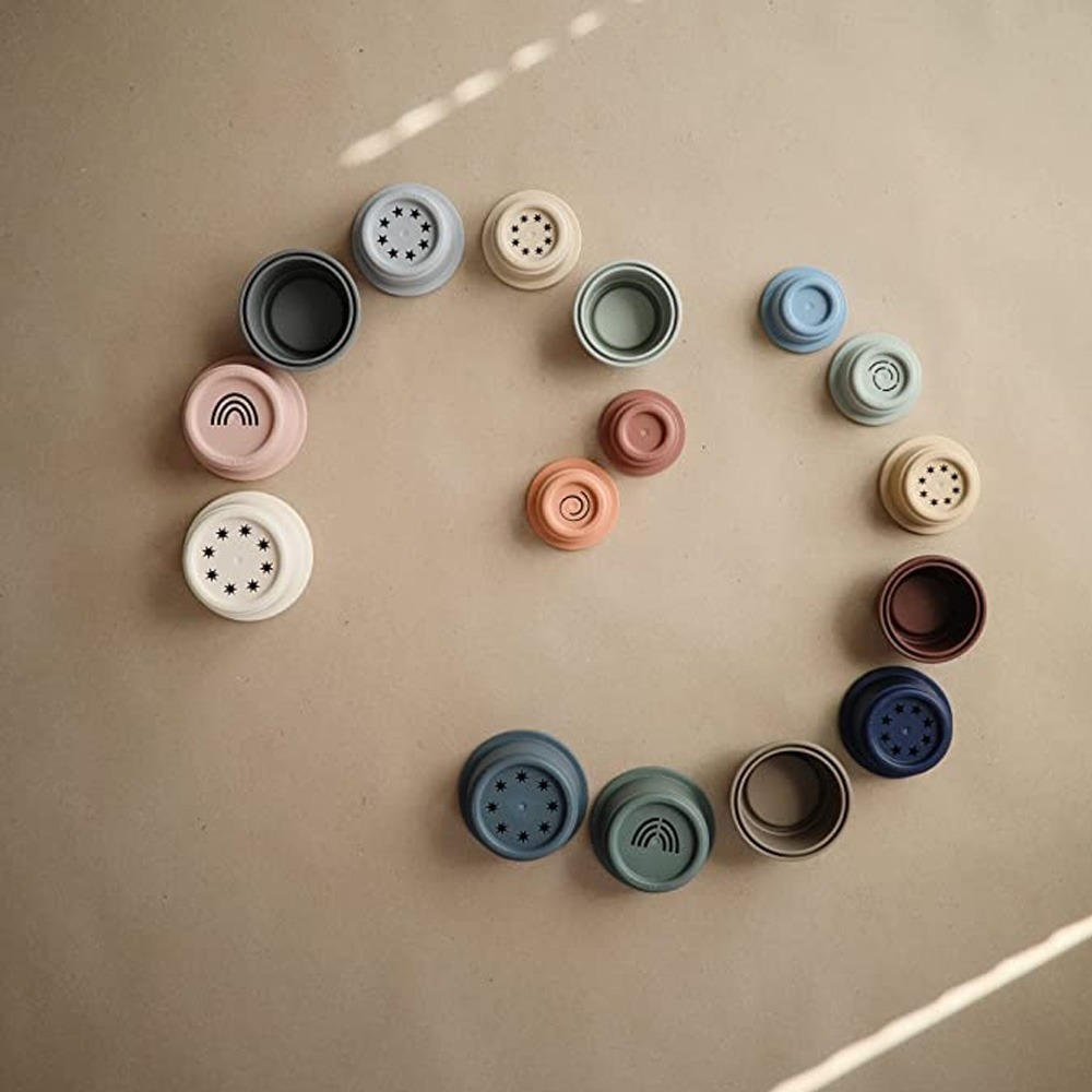 美國Mushie疊疊杯玩具組-經典/復古/森林/花色 4款可選-細節圖3