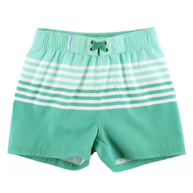 美國RuffleButte 條紋男童泳褲 水綠色 / 海洋藍綠色 / 薄荷綠 / 彩虹島嶼-細節圖4