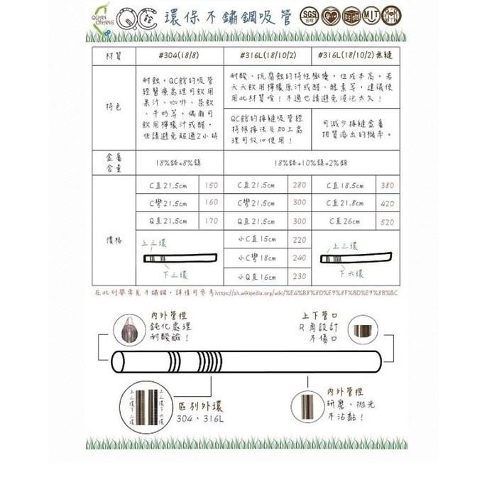 QC-304吸管食品級不鏽鋼吸管/環保吸管-單組/組合系列-細節圖9