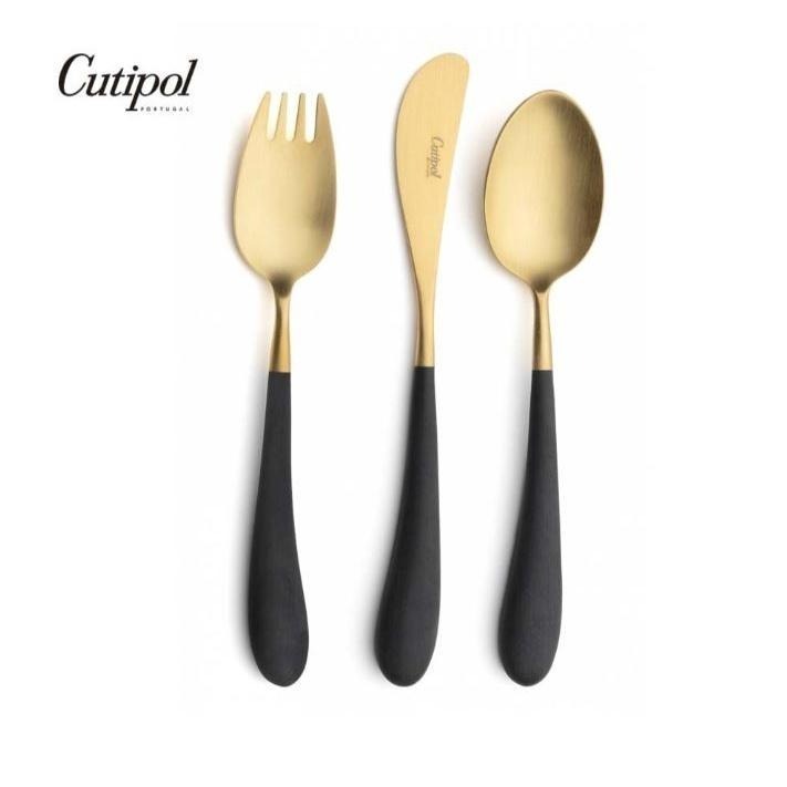 葡萄牙Cutipol Alice- 白柄金霧面/白柄 不銹鋼餐具三件組 刀叉匙 葡萄牙手工餐具-細節圖5