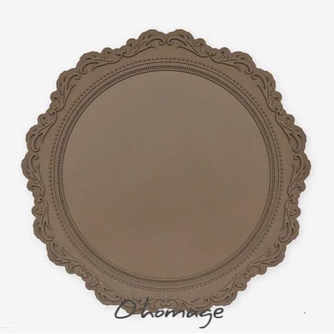 韓國 Ohomage 有機矽膠餐墊 (French系列)-白色/淺灰/淺粉/棕色//黑色/鐵灰 35*35cm-細節圖3