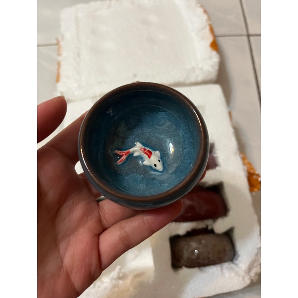 全新 冰裂壺 茶壺 茶杯 鯉魚 特色 禮品 禮物-細節圖2
