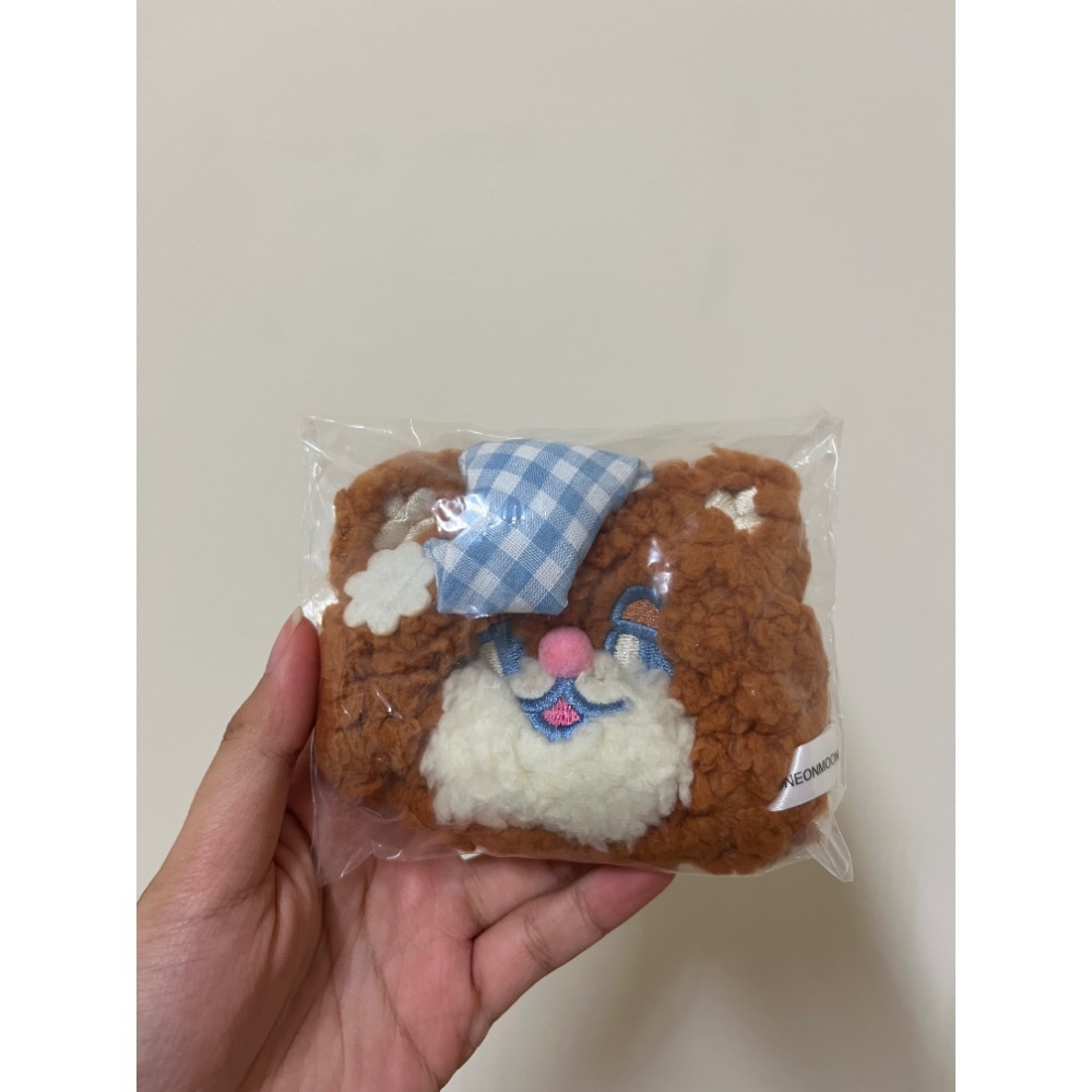 ［現貨］Qualia 日本扭蛋 Sleepy bear 睡覺小熊 肉桂色 睡帽小熊 毛絨零錢包-細節圖2
