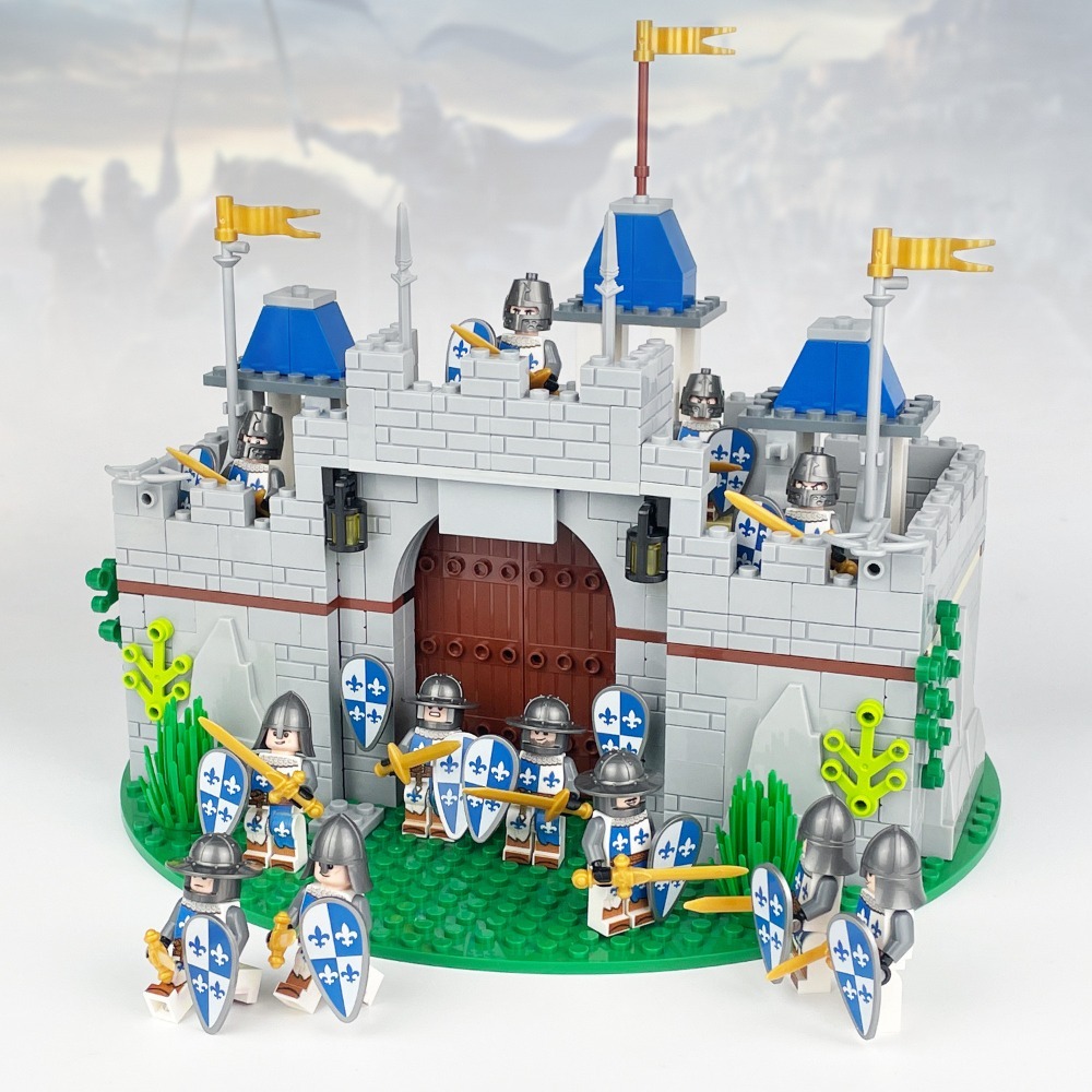 中古世紀城堡建築468psc/可與樂高相容組在一起/中古城堡系列/建築模型/模型益智/羅馬士兵戰馬/積木組合禮物-規格圖10