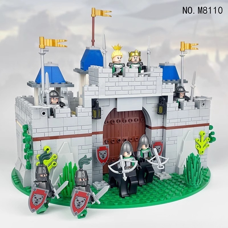 中古世紀城堡建築468psc/可與樂高相容組在一起/中古城堡系列/建築模型/模型益智/羅馬士兵戰馬/積木組合禮物-規格圖10