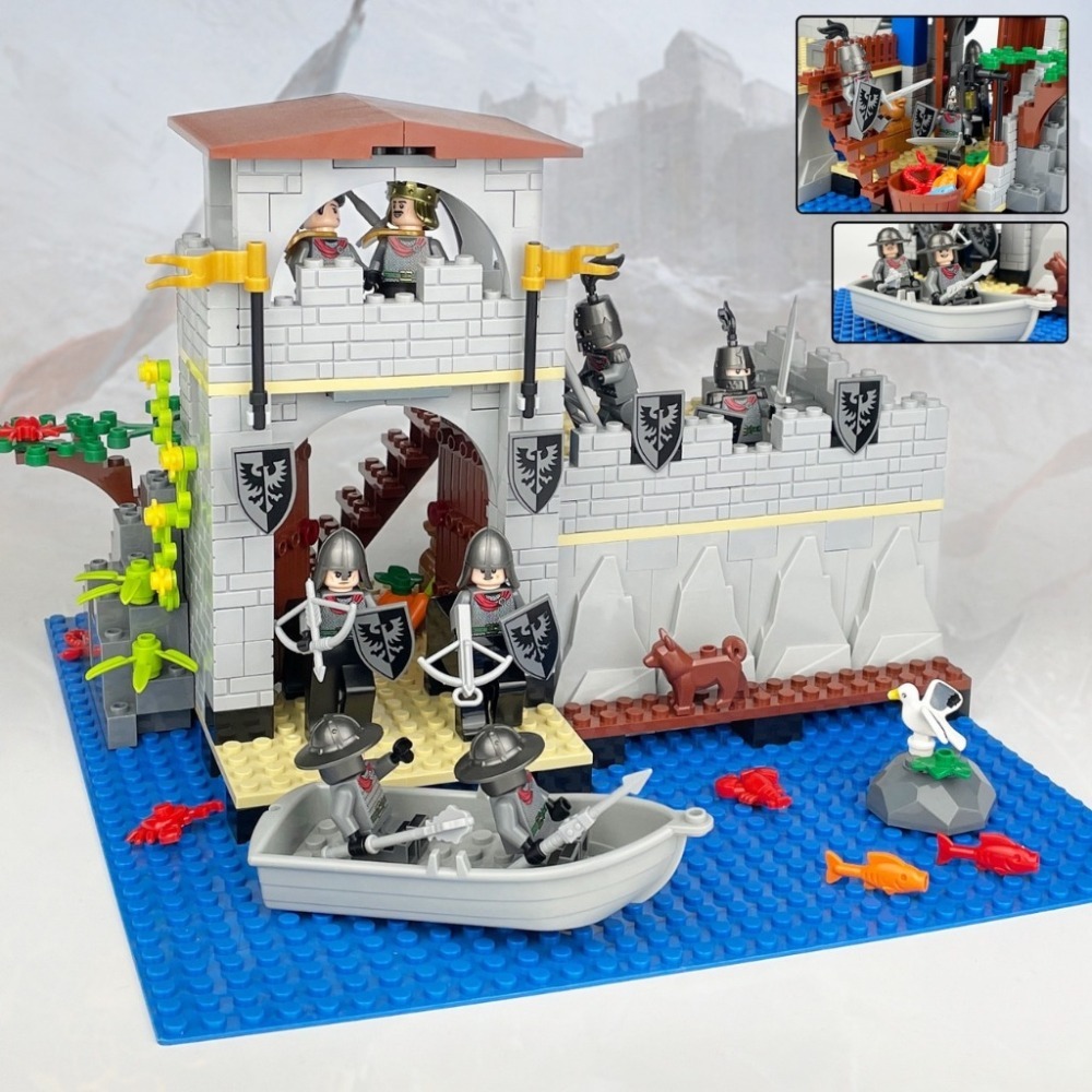 中古世紀城堡建築468psc/可與樂高相容組在一起/中古城堡系列/建築模型/模型益智/羅馬士兵戰馬/積木組合禮物-規格圖10