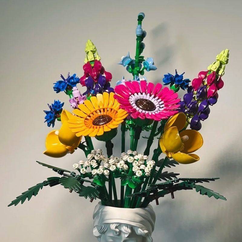 繁花積木花束939PCS/戀愛花束/積木花束/可與樂高相容/朋友情人節禮物/教師節花束/生日禮物/擺飾花束/禮-細節圖5