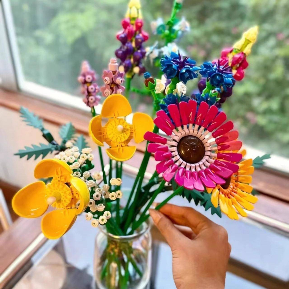 繁花積木花束939PCS/戀愛花束/積木花束/可與樂高相容/朋友情人節禮物/教師節花束/生日禮物/擺飾花束/禮-細節圖6