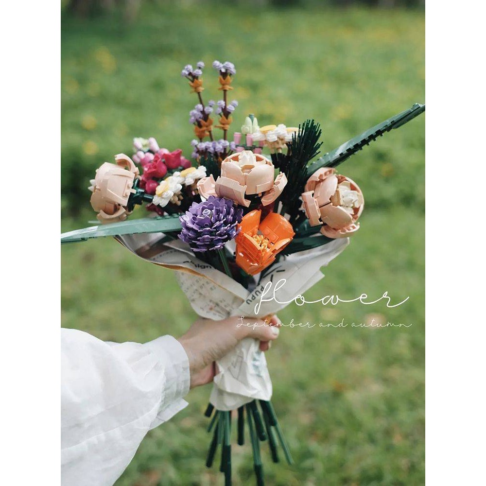 繁花積木花束939PCS/戀愛花束/積木花束/可與樂高相容/朋友情人節禮物/教師節花束/生日禮物/擺飾花束/禮-細節圖10