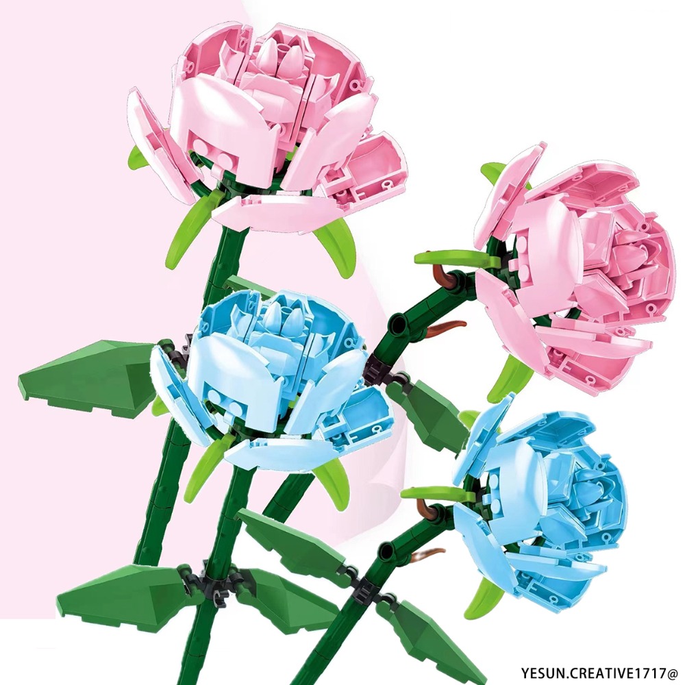 繁花積木花束939PCS/戀愛花束/積木花束/可與樂高相容/朋友情人節禮物/教師節花束/生日禮物/擺飾花束/禮-規格圖11