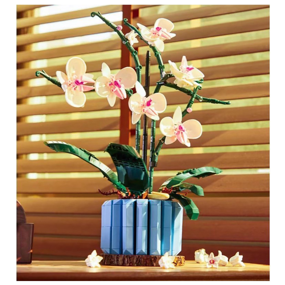 優雅的積木蝴蝶蘭/蝴蝶蘭花束/積木花束/可與樂高相容/朋友情人節禮物/教師節花束/生日禮物/幸福花束/祝福花束/蘭花-細節圖4