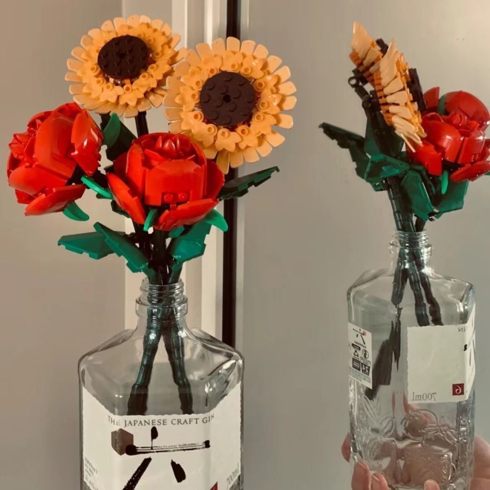 永恆的積木向日葵/向日葵花束/積木花束/可與樂高相容/情人節禮物/求婚花束/教師節花束/生日禮物/女孩愛的告白/永恆-細節圖2