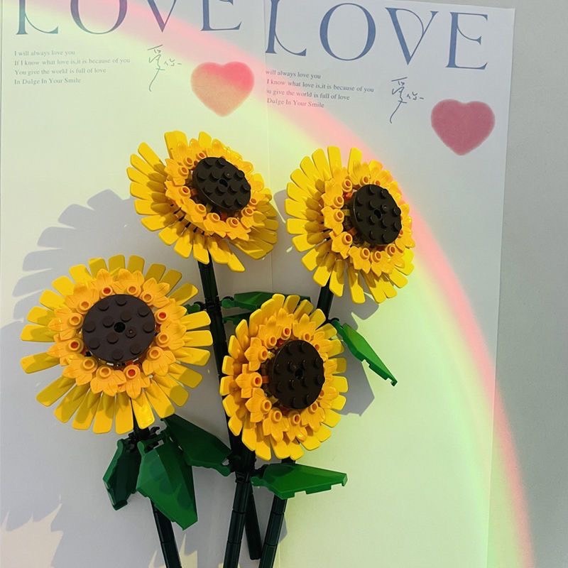 永恆的積木向日葵/向日葵花束/積木花束/可與樂高相容/情人節禮物/求婚花束/教師節花束/生日禮物/女孩愛的告白/永恆-細節圖10