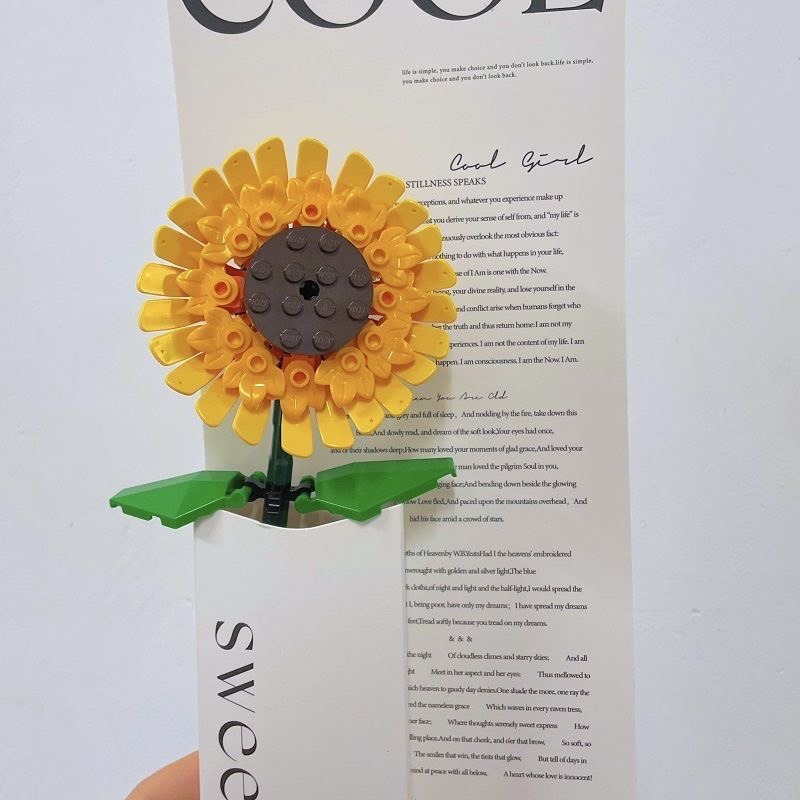 永恆的積木向日葵/向日葵花束/積木花束/可與樂高相容/情人節禮物/求婚花束/教師節花束/生日禮物/女孩愛的告白/永恆-規格圖11