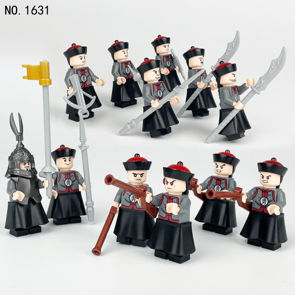 大清勇士兵團組+皇家馬車組/清朝勇士兵團系列/武器配件/士兵戰馬車/積木組合禮物/可與樂高相容組在一起/積木配件-細節圖3