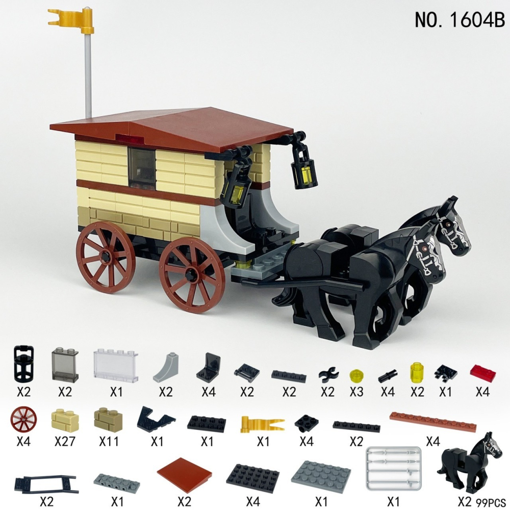 大清勇士兵團組+皇家馬車組/清朝勇士兵團系列/武器配件/士兵戰馬車/積木組合禮物/可與樂高相容組在一起/積木配件-細節圖9