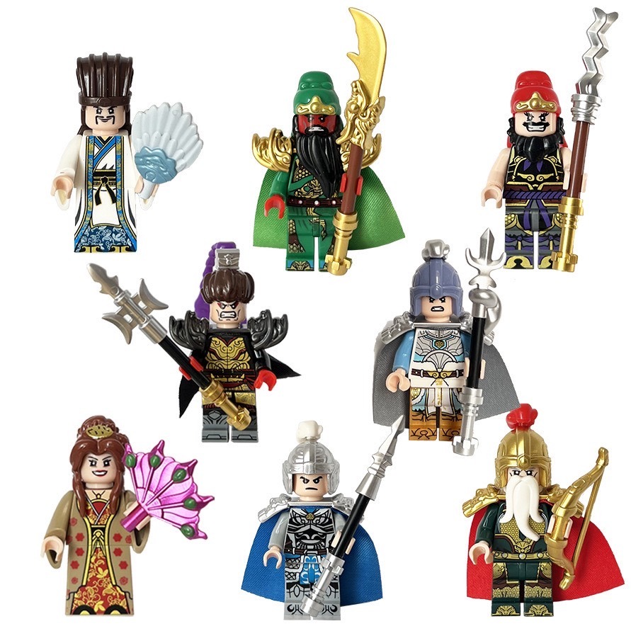 三國小俠人物公仔積木系列/關羽張飛呂布/趙雲/黃忠/馬超/諸葛亮/貂蟬/可與樂高相容/劉備曹操曹丕小喬/孫權黃蓋周瑜郭嘉-細節圖2