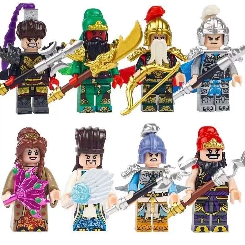 三國小俠人物公仔積木系列/關羽張飛呂布/趙雲/黃忠/馬超/諸葛亮/貂蟬/可與樂高相容/劉備曹操曹丕小喬/孫權黃蓋周瑜郭嘉-細節圖3