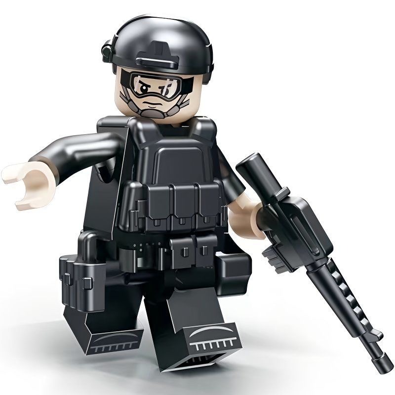 軍事特警部隊53件組/各種積木零件/戰士必備/武裝軍事積木配件必備/軍事戰鬥/軍事積木配件必備/武裝配件/特警公仔組合-細節圖3