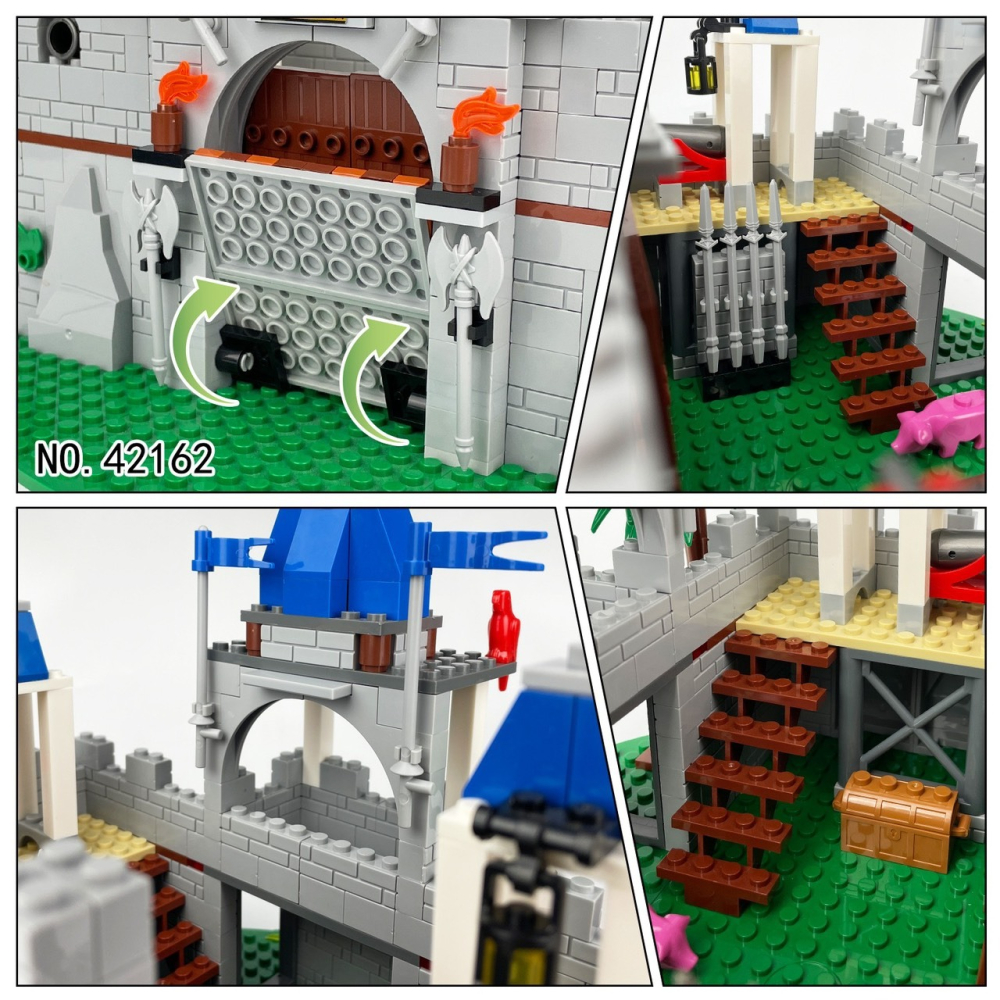 中世紀騎士軍團城堡建築521psc/可與樂高相容組在一起/中古城堡系列/建築模型/模型益智/羅馬士兵戰馬/積木組合禮物-細節圖5