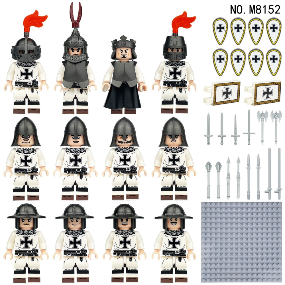 中世紀騎士軍團城堡建築521psc/可與樂高相容組在一起/中古城堡系列/建築模型/模型益智/羅馬士兵戰馬/積木組合禮物-細節圖8