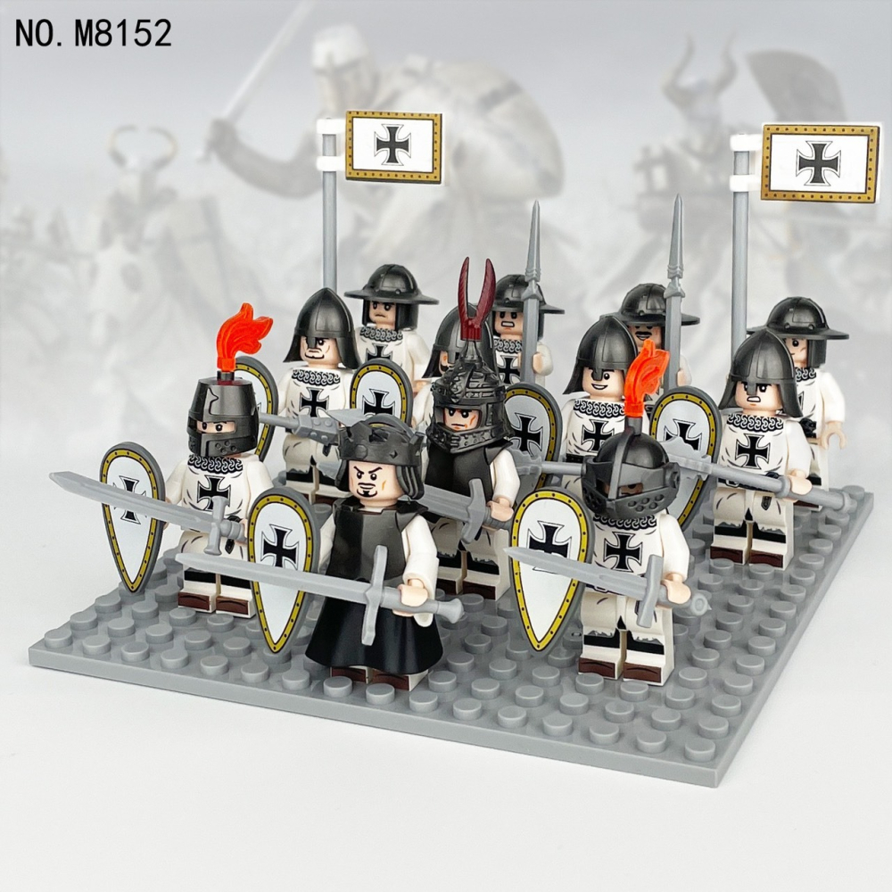 中世紀騎士軍團城堡建築521psc/可與樂高相容組在一起/中古城堡系列/建築模型/模型益智/羅馬士兵戰馬/積木組合禮物-細節圖9