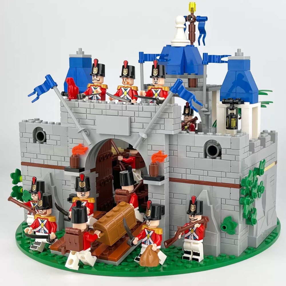 中世紀騎士軍團城堡建築521psc/可與樂高相容組在一起/中古城堡系列/建築模型/模型益智/羅馬士兵戰馬/積木組合禮物-規格圖11