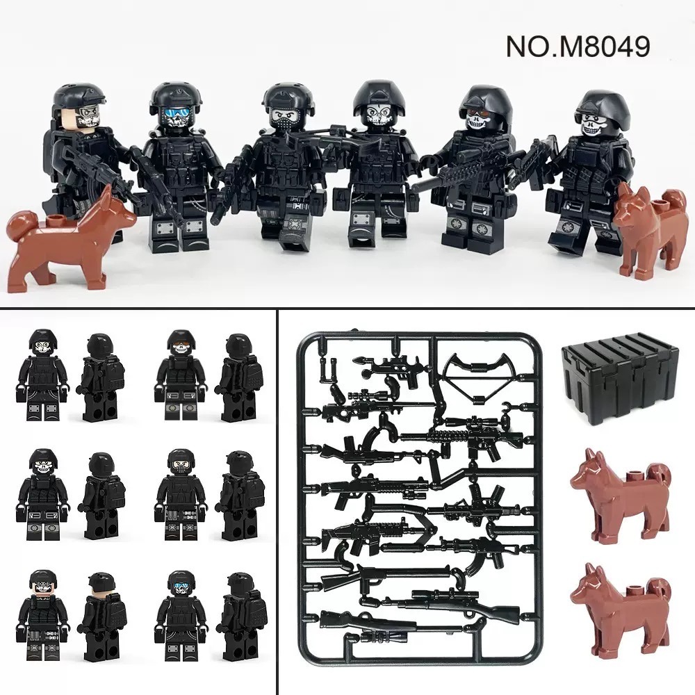暗影偵查部隊55件組/各種積木零件/戰士必備/武裝軍事積木配件必備/軍事戰鬥/軍事積木配件必備/武裝配件/特警公仔組合-規格圖5