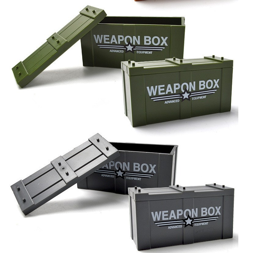 軍事裝備武器箱積木零件/可裝武器/裝備箱/精緻印刷武器箱/戰士必備/可與樂高組在一起/積木武器配件/軍用積木配件-細節圖5