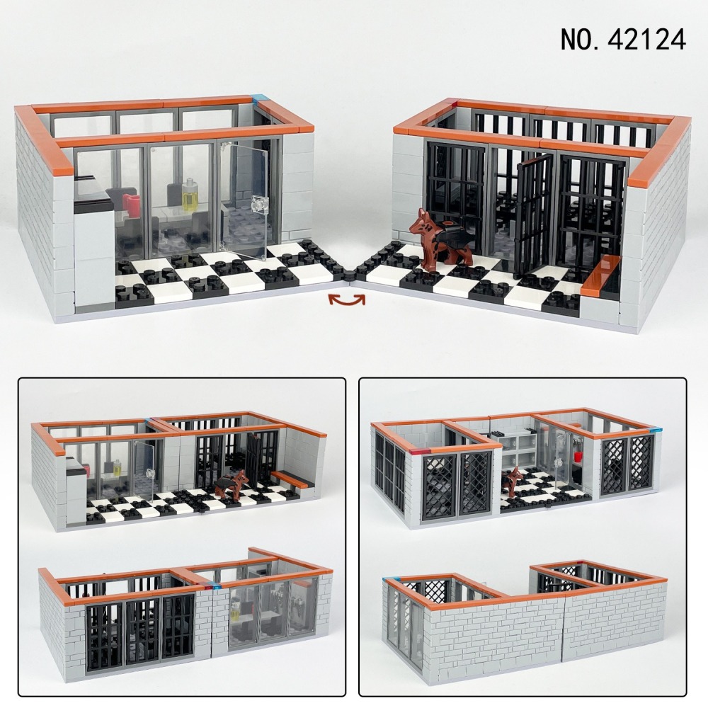 監獄風雲建築模型302PCS套組/監獄堡壘建築模型385PCS組/可與樂高相容組在一起/建築模型系列/模型益智/戰鬥監獄-細節圖3
