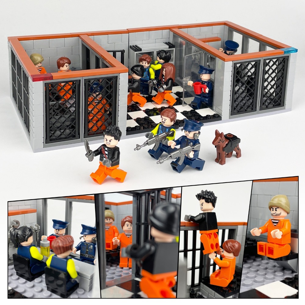 監獄風雲建築模型302PCS套組/監獄堡壘建築模型385PCS組/可與樂高相容組在一起/建築模型系列/模型益智/戰鬥監獄-規格圖11