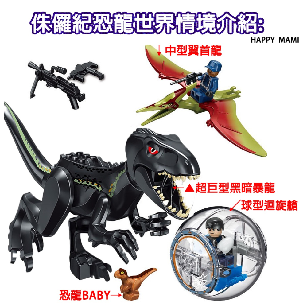 超巨型積木恐龍系列/巨型霸王龍/球型迴旋艙/巨型重爪脊龍/王者積木巨獸系列/多款巨型恐龍/兼容樂高小顆粒積木/積木配件-細節圖5
