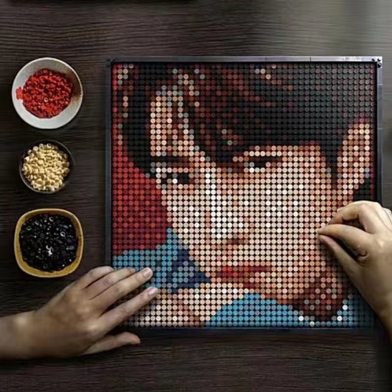 加厚雙面像素積木畫板/積木像素畫專用/積木柱子/創意建樓專用/兼容一般小顆粒積木/創意積木雙面大底板/積木建樓-細節圖9