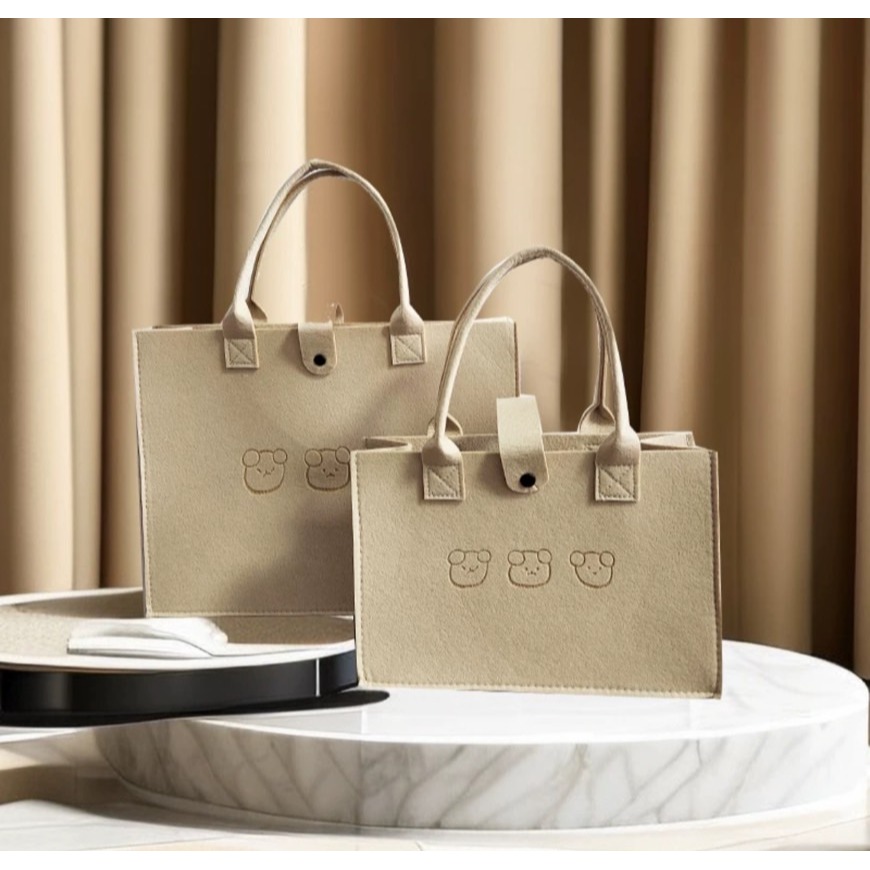 出清-小熊毛氈手提袋-細節圖4