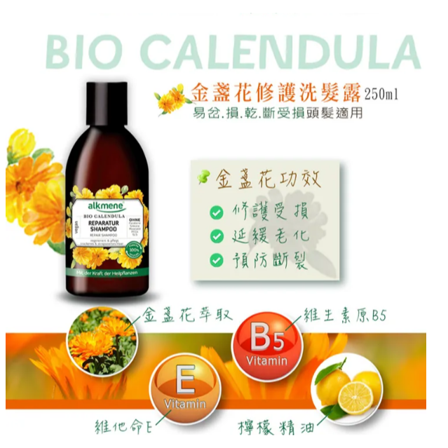 歐珂蔓 金盞花修、薰衣草，洋甘菊、大蕁麻護洗髮露-細節圖2
