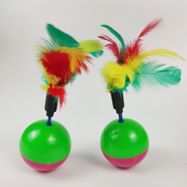 【喵玩國】羽毛款/老鼠款不倒翁球 貓玩具 逗貓玩具 不倒翁 羽毛-細節圖6