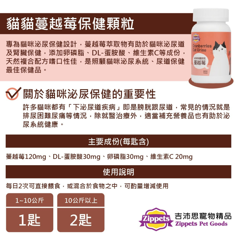 【喵玩國】吉沛思 樂倍多 貓咪 複合離胺酸 益生菌腸胃 牛磺酸心血管 蔓越莓泌尿 化毛粉 80g-細節圖2
