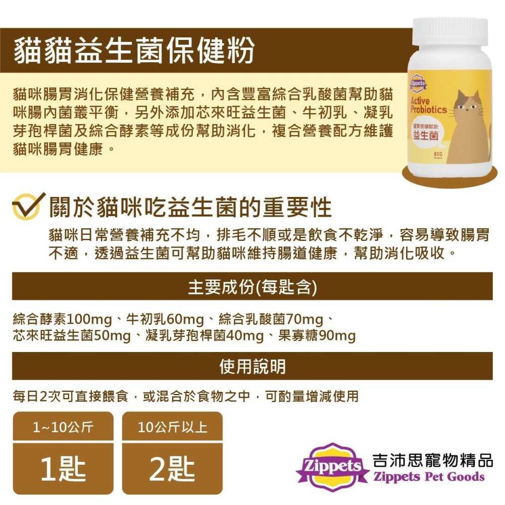 【喵玩國】吉沛思 樂倍多 貓咪 複合離胺酸 益生菌腸胃 牛磺酸心血管 蔓越莓泌尿 化毛粉 80g-細節圖5