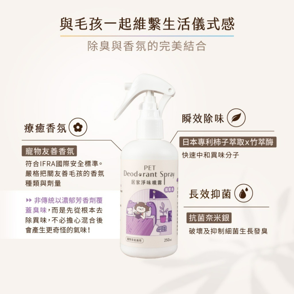 【喵玩國】超凝小姐 居家香氛淨味噴霧 250ML 寵物除臭 貓咪除臭噴霧 除臭噴霧 居家除臭 貓砂除臭-細節圖6