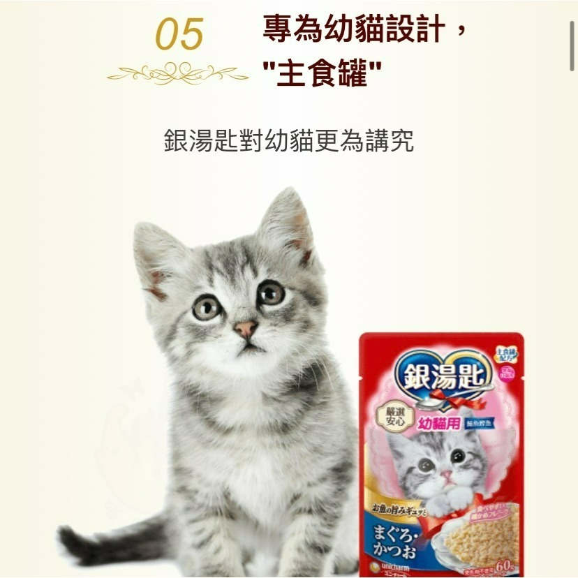 【10入+飼料試吃包】嬌聯 unicharm 銀湯匙餐包 60g 銀湯匙貓餐包  三星餐包 貓餐包-細節圖6