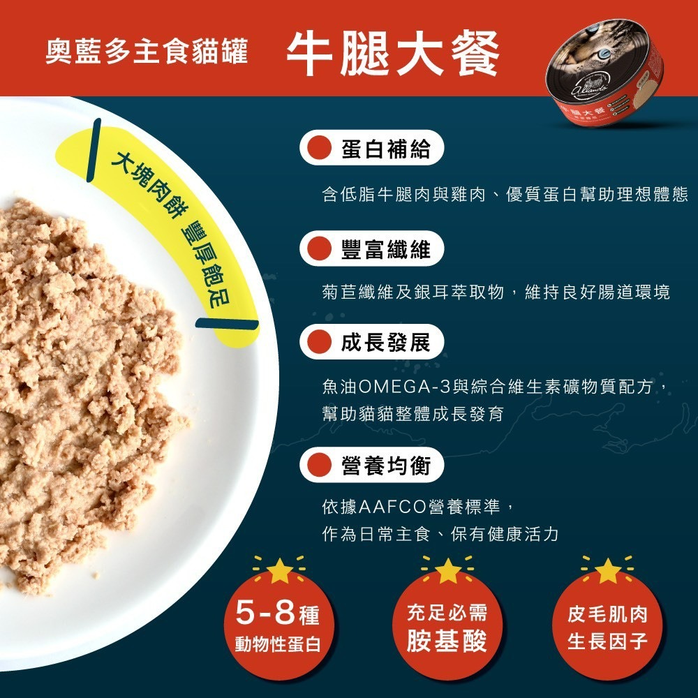 【喵玩國】奧藍多 Allando 主食貓罐 80g 純肉饗宴 貓主食罐 主食貓罐 肉泥主食罐 幕斯主食罐 幼貓罐頭-細節圖5