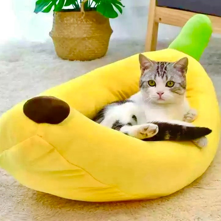 【喵玩國】香蕉窩 貓窩 寵物保暖墊 寵物睡墊 寵物窩 貓床 狗狗床墊 創意香蕉造型 香蕉睡窩-細節圖6