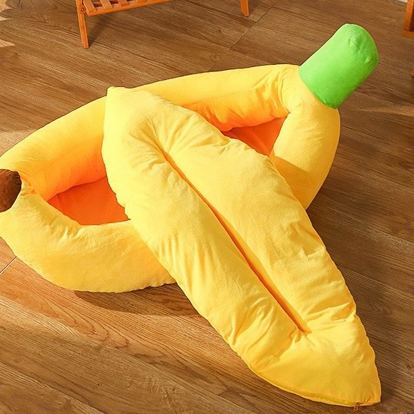 【喵玩國】香蕉窩 貓窩 寵物保暖墊 寵物睡墊 寵物窩 貓床 狗狗床墊 創意香蕉造型 香蕉睡窩-細節圖8