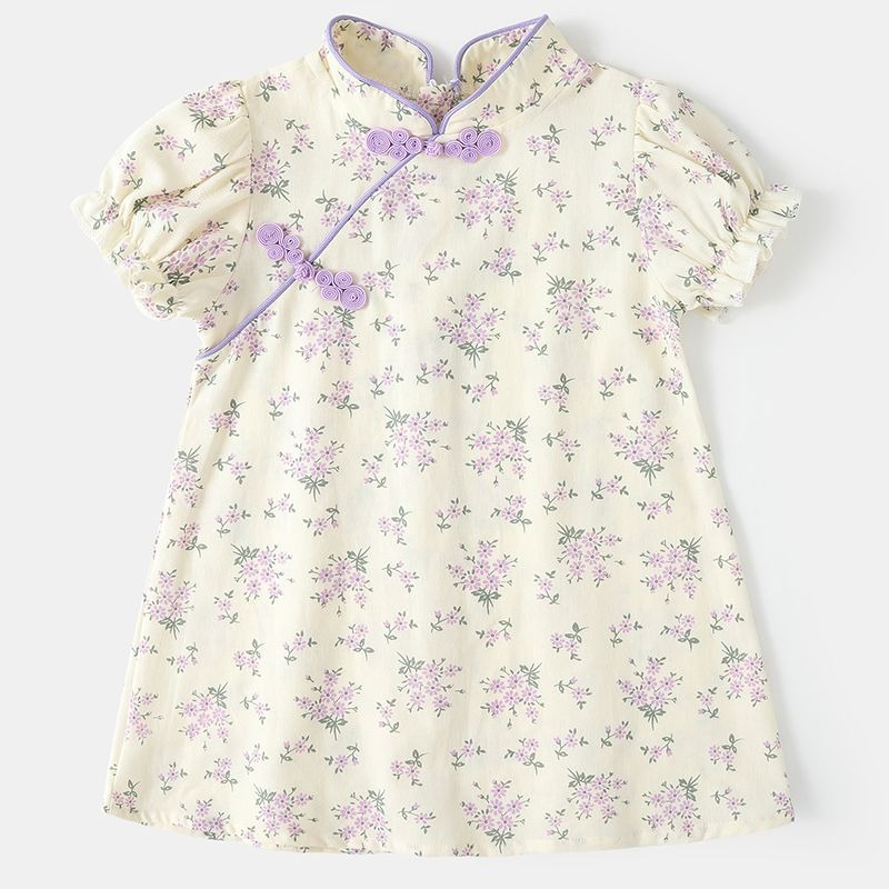 女童旗袍夏一歲 女寶寶小裙子夏裝衣服 童裝嬰兒連衣裙兒童漢服夏季-細節圖4